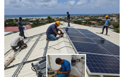 Pose de panneaux solaires à Jarry, étapes du chantier